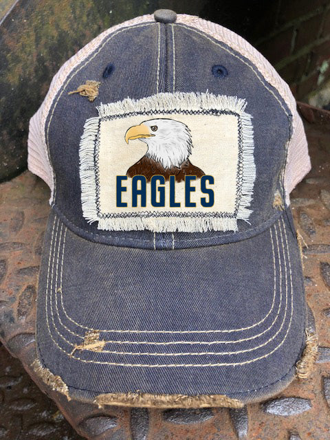 Eagles Distressed Hat Navy / Fringe