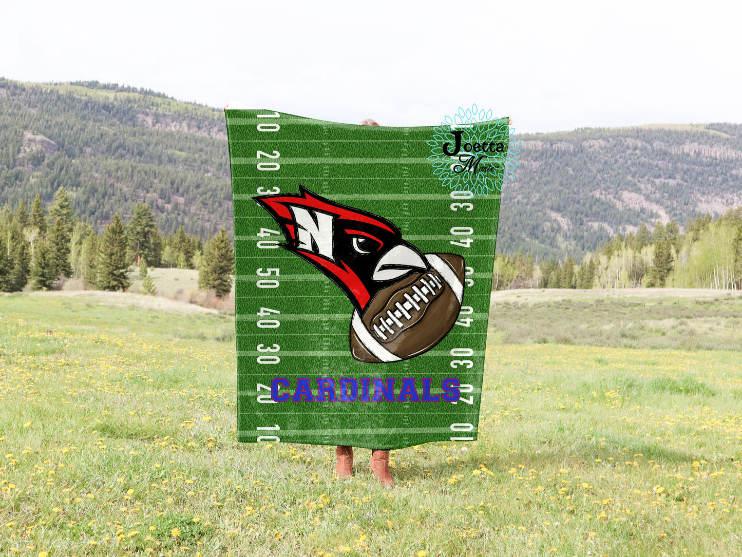 Cardinals Football Velveteen Blanket