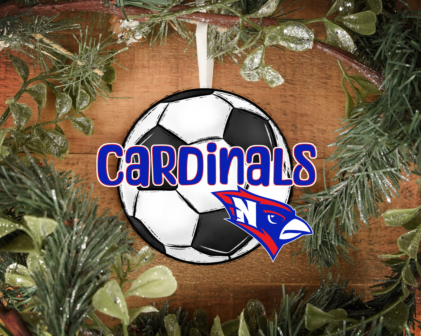 Nelson County Cardinals Soccer Ornament