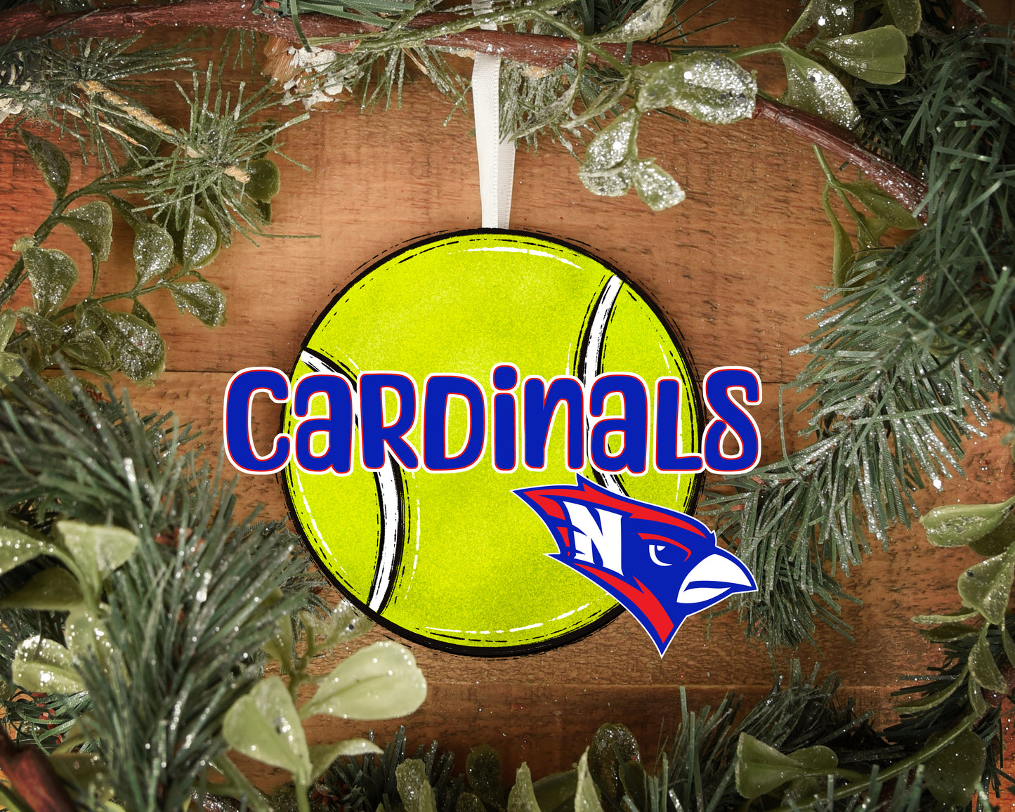 Nelson County Cardinals Tennis Ornament